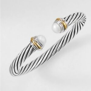Classic Cable David Yurman Silver and Gold-Tone Bracelet